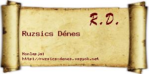 Ruzsics Dénes névjegykártya